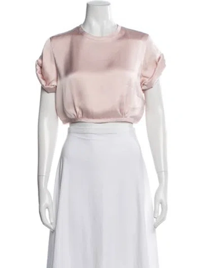 Pre-owned Orseund Iris Crew Neck Short Sleeve Crop Top In Neutral