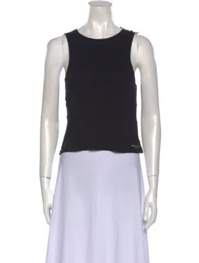 Pre-owned Orseund Iris Crew Neck Sleeveless Crop Top In Black