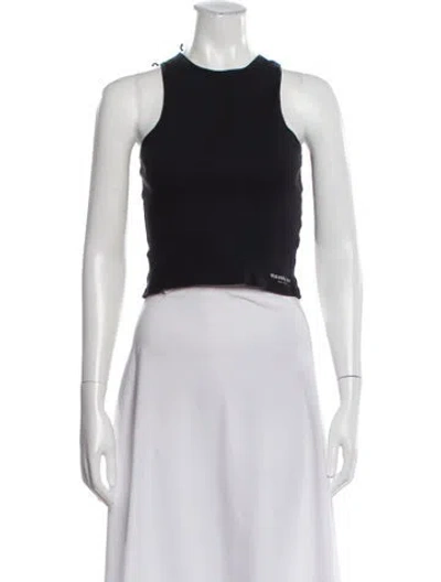 Pre-owned Orseund Iris Crew Neck Sleeveless Crop Top In Black