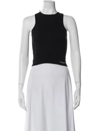 Pre-owned Orseund Iris Crew Neck Sleeveless Crop Top In Black
