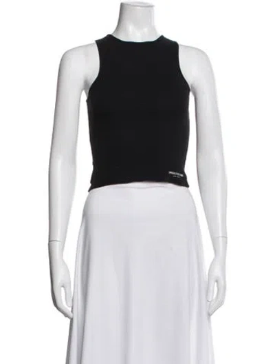Pre-owned Orseund Iris Crew Neck Sleeveless Crop Top In Black