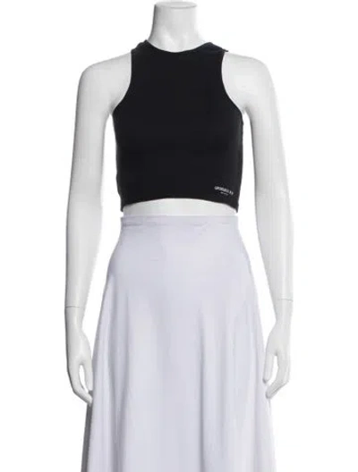 Pre-owned Orseund Iris Crew Neck Sleeveless Crop Top In Black