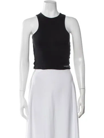 Pre-owned Orseund Iris Crew Neck Sleeveless Crop Top In Black