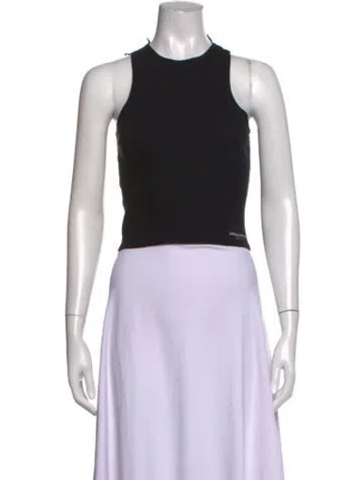 Pre-owned Orseund Iris Crew Neck Sleeveless Crop Top In Black
