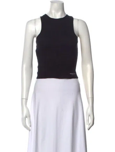 Pre-owned Orseund Iris Crew Neck Sleeveless Crop Top In Black
