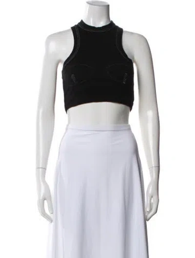 Pre-owned Orseund Iris Crew Neck Sleeveless Crop Top In Blue