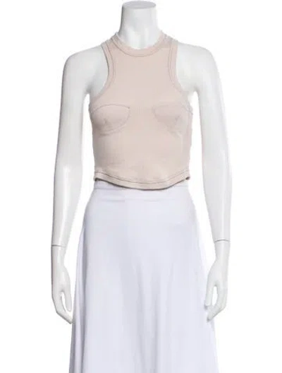 Pre-owned Orseund Iris Crew Neck Sleeveless Crop Top In Gray