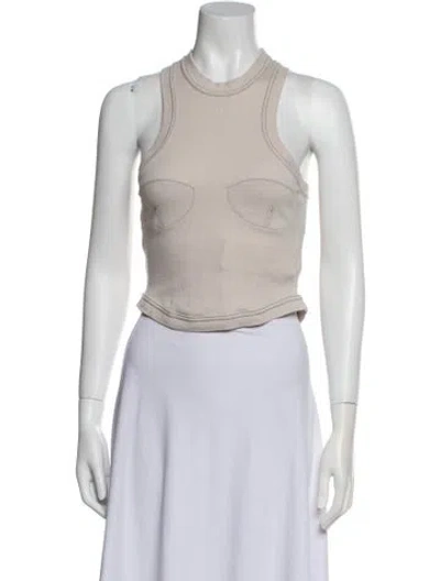 Pre-owned Orseund Iris Crew Neck Sleeveless Crop Top In Neutral