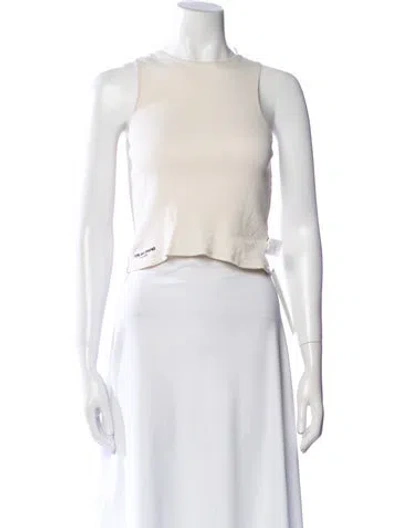 Pre-owned Orseund Iris Crew Neck Sleeveless Crop Top In Neutral