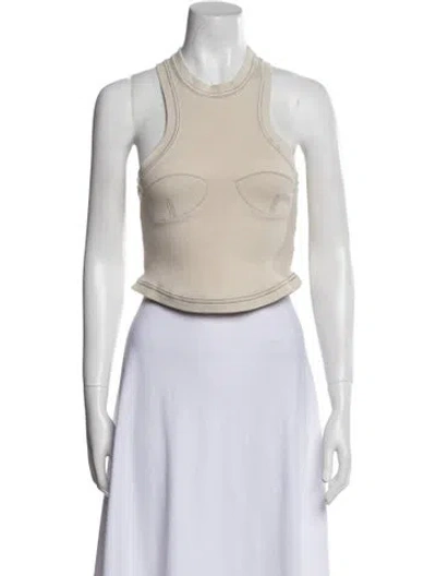 Pre-owned Orseund Iris Crew Neck Sleeveless Crop Top In Neutral