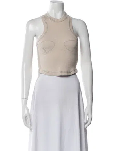 Pre-owned Orseund Iris Crew Neck Sleeveless Crop Top In Neutral