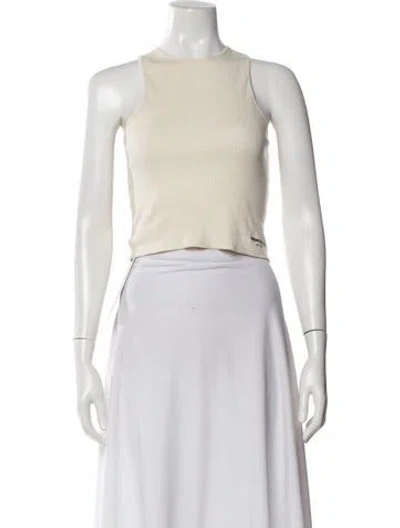 Pre-owned Orseund Iris Crew Neck Sleeveless Crop Top In Neutral