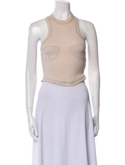 Pre-owned Orseund Iris Crew Neck Sleeveless Crop Top In Neutral