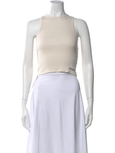 Pre-owned Orseund Iris Crew Neck Sleeveless Crop Top In Neutral