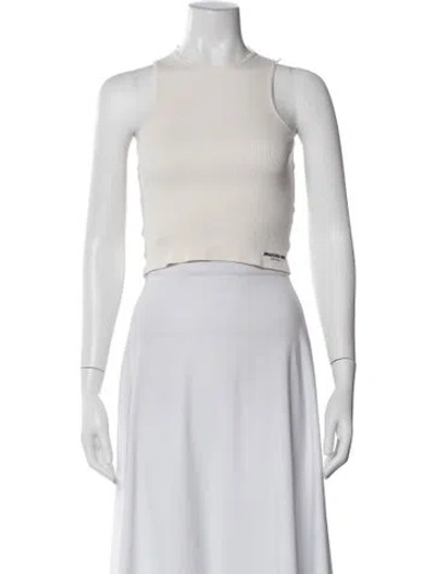 Pre-owned Orseund Iris Crew Neck Sleeveless Crop Top In Neutral