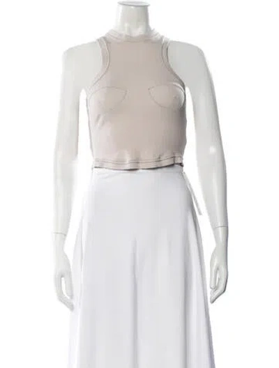 Pre-owned Orseund Iris Crew Neck Sleeveless Crop Top In Neutral