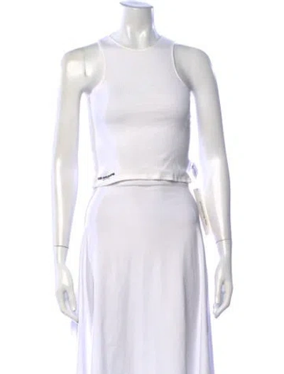 Pre-owned Orseund Iris Crew Neck Sleeveless Crop Top In Neutrals