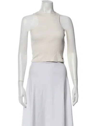 Pre-owned Orseund Iris Crew Neck Sleeveless Crop Top In Neutrals