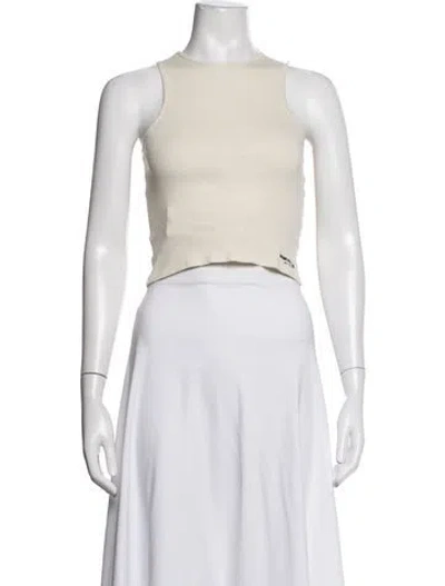 Pre-owned Orseund Iris Crew Neck Sleeveless Crop Top In Neutrals