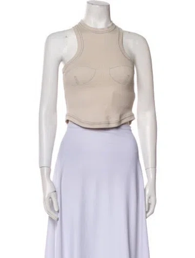 Pre-owned Orseund Iris Crew Neck Sleeveless Crop Top W/ Tags In Neutral