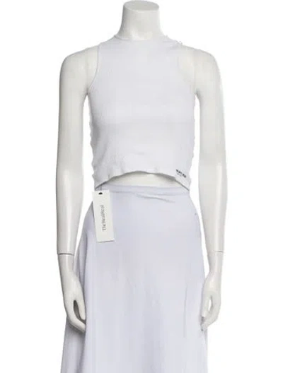 Pre-owned Orseund Iris Crew Neck Sleeveless Crop Top In White