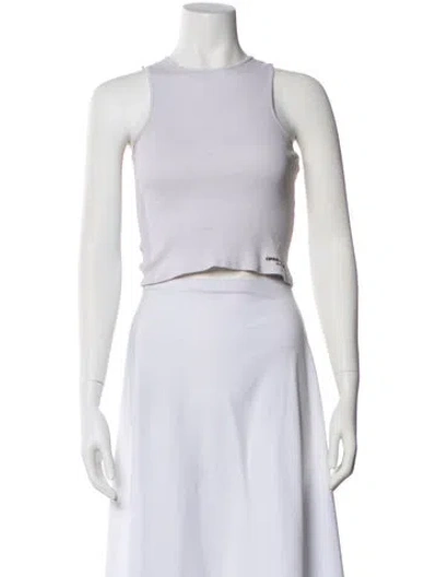 Pre-owned Orseund Iris Crew Neck Sleeveless Crop Top In White