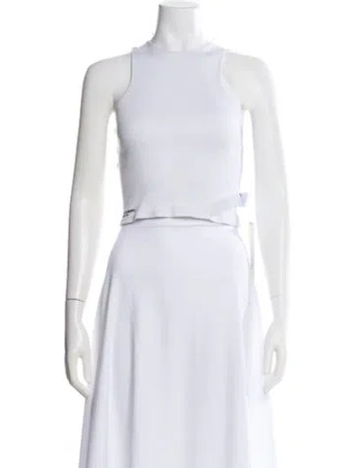 Pre-owned Orseund Iris Crew Neck Sleeveless Crop Top In White