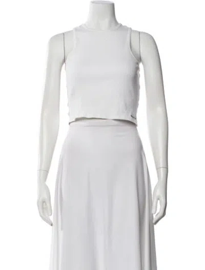 Pre-owned Orseund Iris Crew Neck Sleeveless Crop Top In White