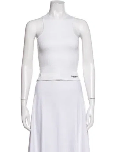 Pre-owned Orseund Iris Crew Neck Sleeveless Top In White
