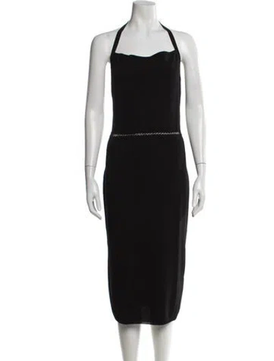 Pre-owned Orseund Iris Halterneck Midi Length Dress W/ Tags In Black