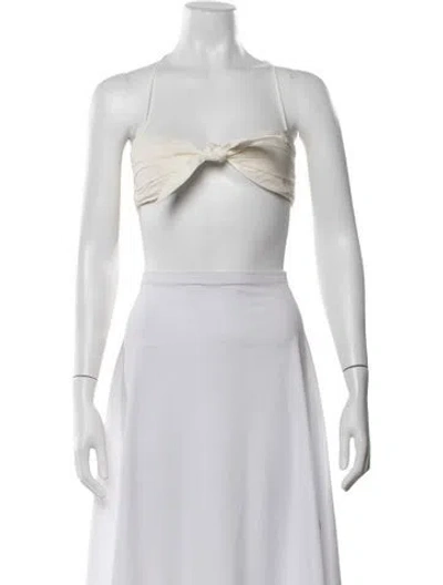Pre-owned Orseund Iris Halterneck Sleeveless Crop Top In Neutral