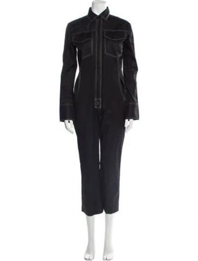 Pre-owned Orseund Iris Mock Neck Jumpsuit In Black