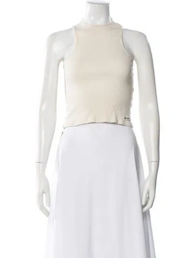 Pre-owned Orseund Iris Mock Neck Sleeveless Top In Neutral