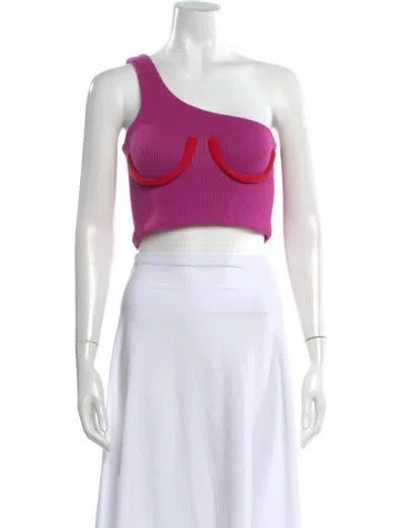 Pre-owned Orseund Iris One-shoulder Sleeveless Crop Top In Purple