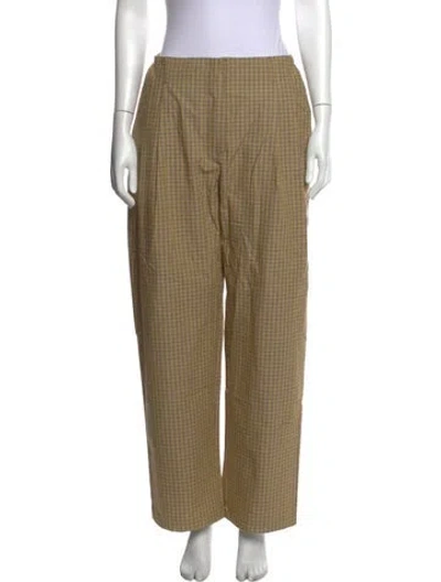 Pre-owned Orseund Iris Plaid Print Wide Leg Pants W/ Tags In Multicolor