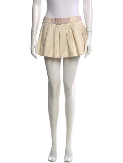 Pre-owned Orseund Iris Pleated Accents Mini Skirt In Neutral