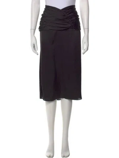 Pre-owned Orseund Iris Ruffle Embellishment Midi Length Skirt In Black