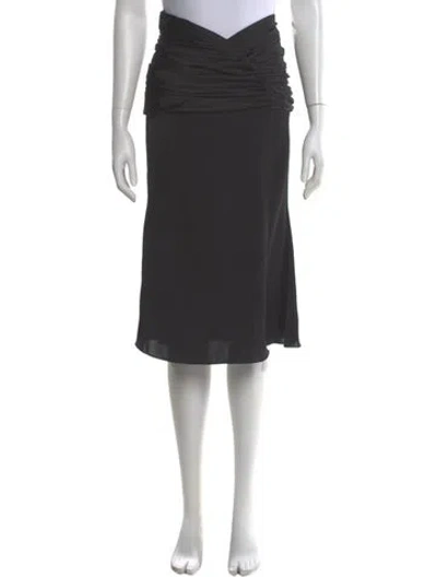 Pre-owned Orseund Iris Ruffle Embellishment Midi Length Skirt In Gray