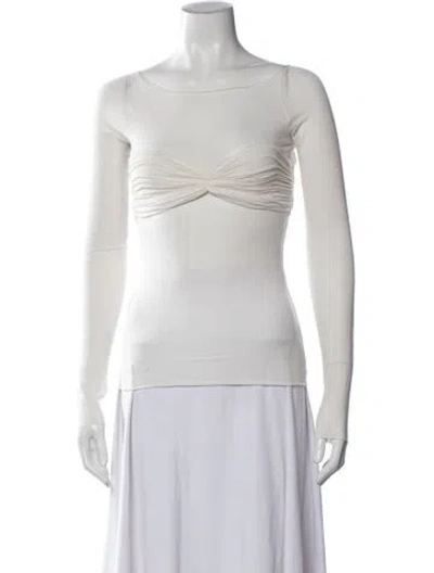 Pre-owned Orseund Iris Scoop Neck Long Sleeve Top In Neutral