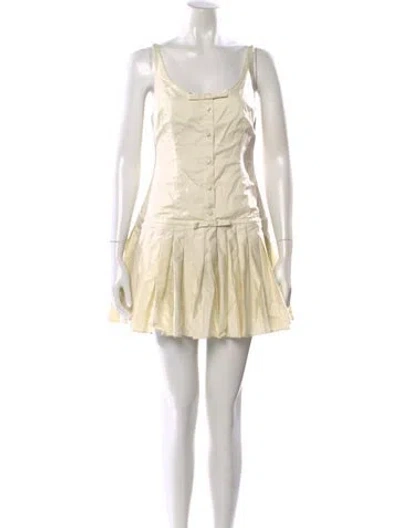 Pre-owned Orseund Iris Scoop Neck Mini Dress In Neutral