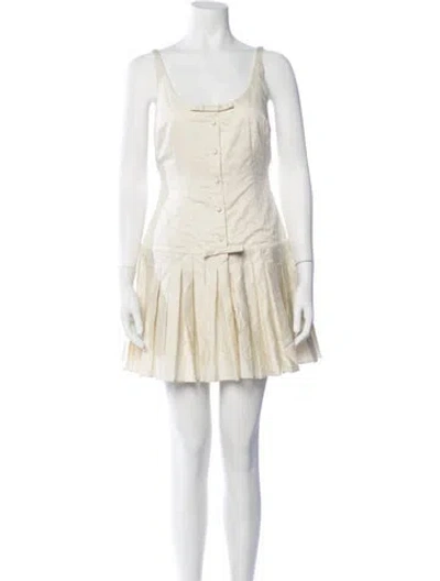 Pre-owned Orseund Iris Scoop Neck Mini Dress In Neutrals