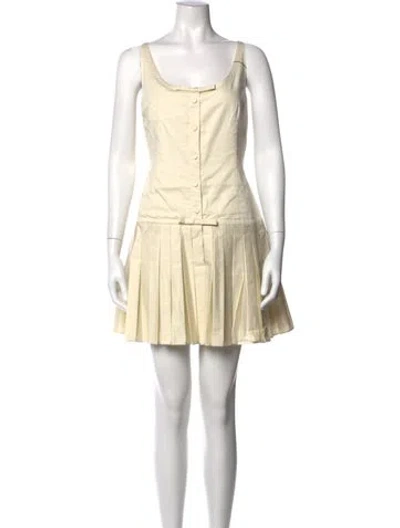 Pre-owned Orseund Iris Scoop Neck Mini Dress W/ Tags In Neutral