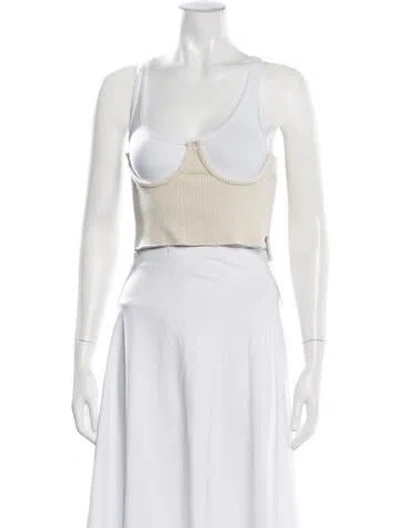Pre-owned Orseund Iris Scoop Neck Sleeveless Crop Top In Black