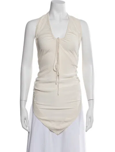 Pre-owned Orseund Iris Silk Halterneck Top In Neutrals