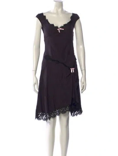 Pre-owned Orseund Iris Silk Knee-length Dress In Black
