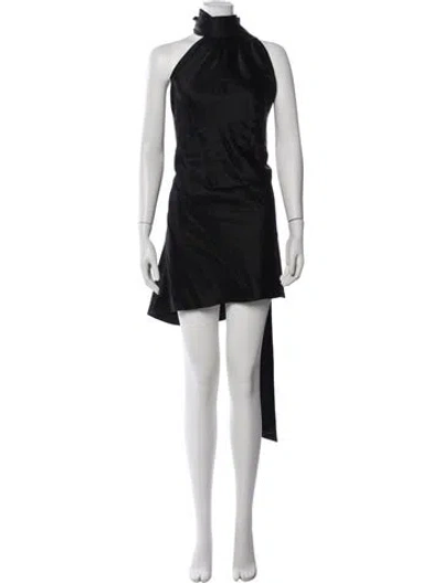 Pre-owned Orseund Iris Silk Mini Dress In Black