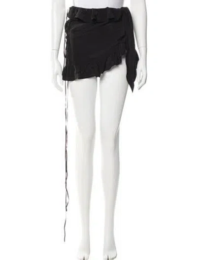 Pre-owned Orseund Iris Silk Mini Skirt In Black