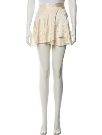 Pre-owned Orseund Iris Silk Mini Skirt In Neutral