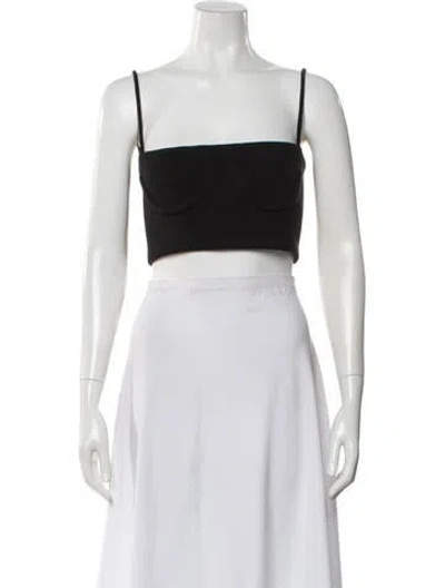 Pre-owned Orseund Iris Square Neckline Sleeveless Crop Top In Black