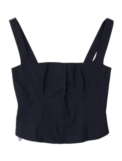 Pre-owned Orseund Iris Square Neckline Sleeveless Crop Top In Blue